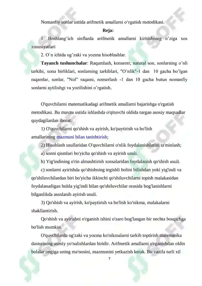Matematika o’qitish metodikasi 7