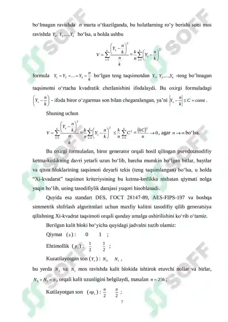 Bardoshli kalitlar ishlab chiqish algoritmlari tahlili 7