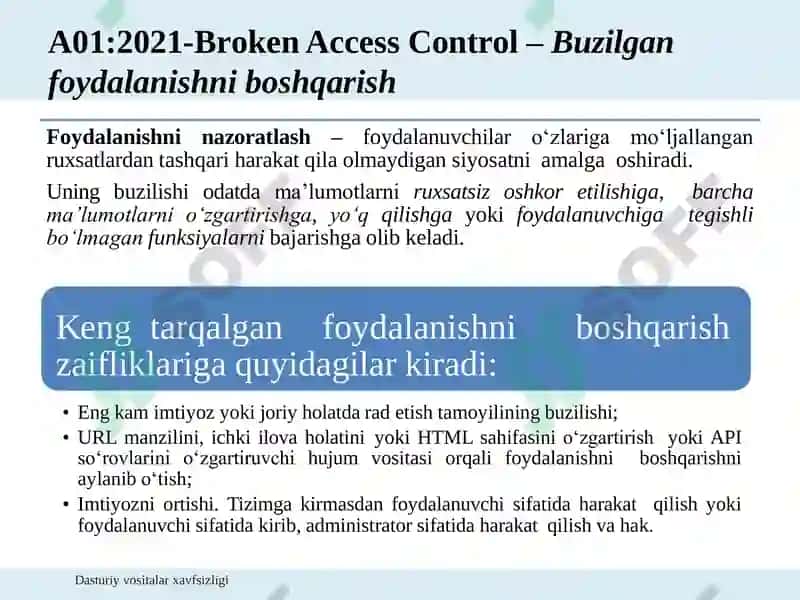 Dasturiy vositalarda zaifliklar tasnifi 7