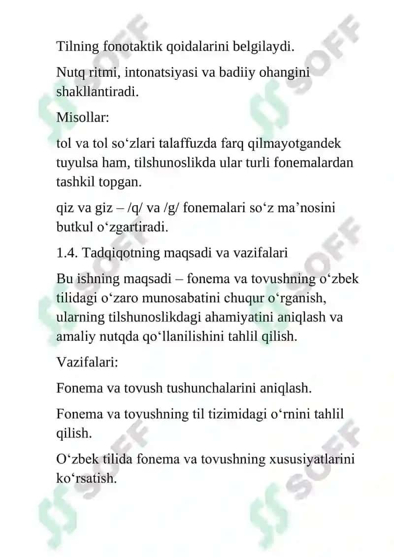 O‘zbek tilshunosligida fonema va tovush munosabati 7