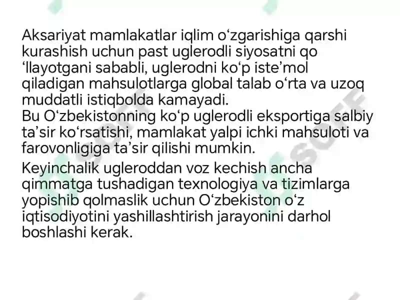 Yashil Iqtisodiyotga O'tish 7
