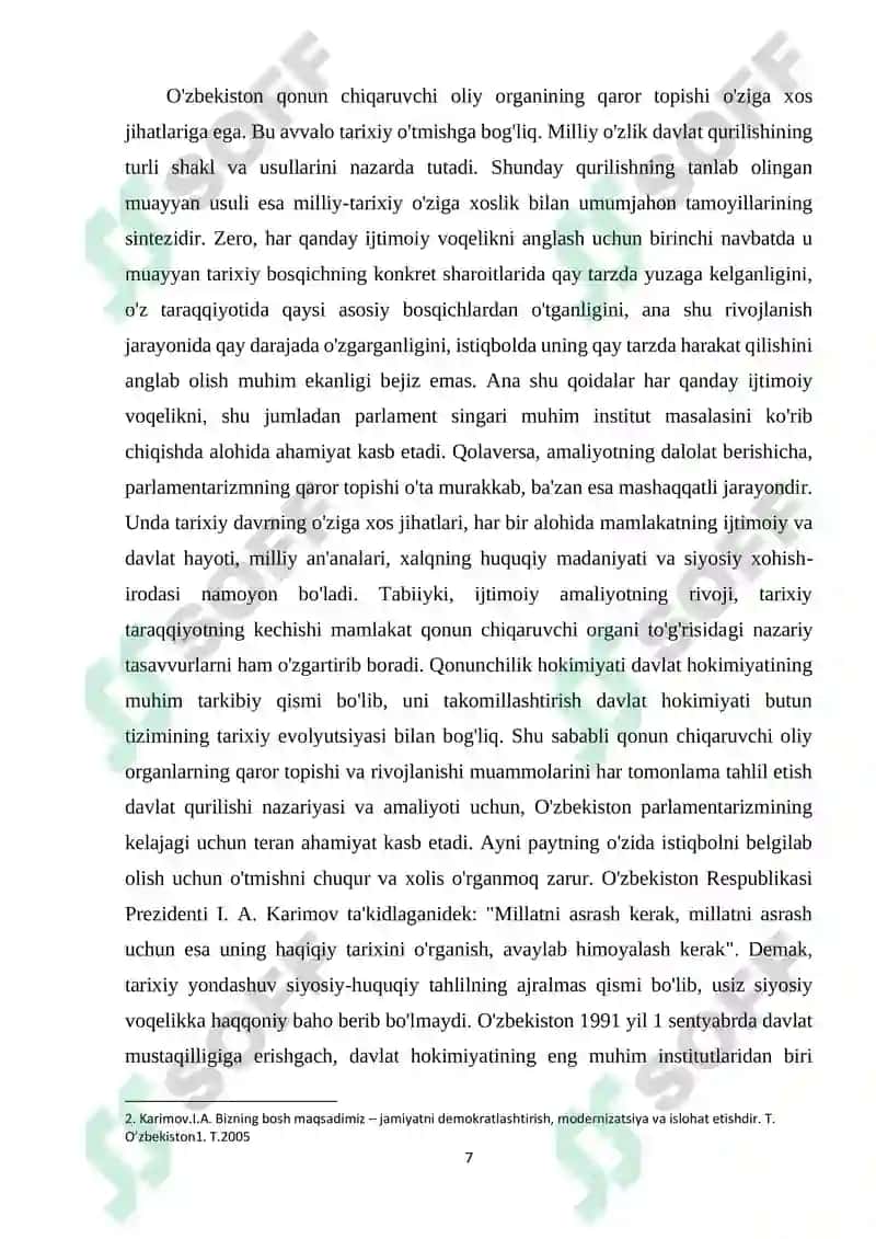 O’zbekiston Respublikasida Parlament faoliyati 7