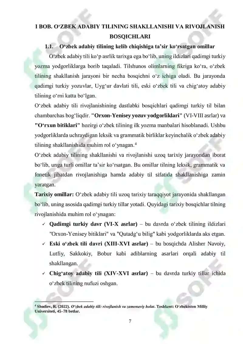 HOZIRGI OʻZBEK ADABIY TILINING TARIXIY ILDIZLARI 7