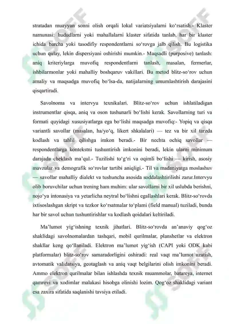 Blitz-sorov metodi va Mirzacho’l iqitsodiy rayoni 7