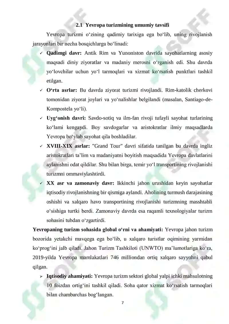 YEVROPA TURIZMNING RIVOJLANISHI 7
