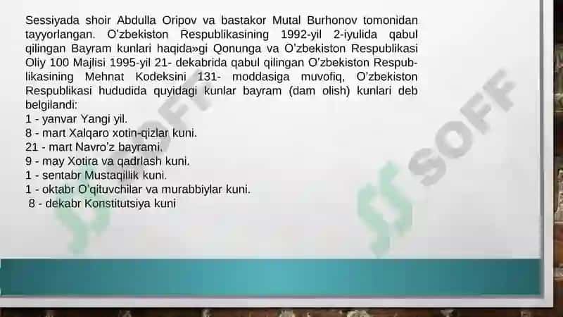 O‘zbekistonning eng yangi tarixi fanidan taqdimoti 7