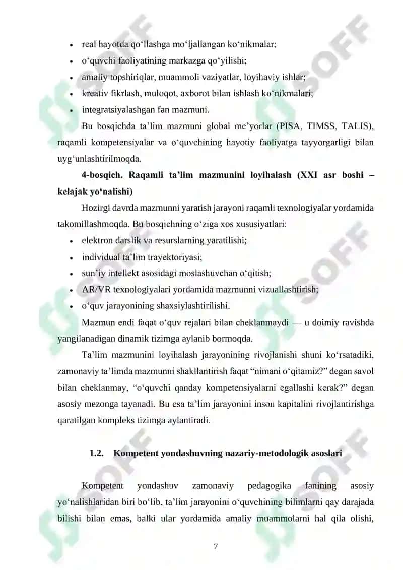 Ta’lim mazmunini loyihalashda kompetent yondashuvning ahamiyati 7