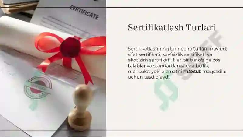 Mahsulot va xizmat ko'rsatishni sertifikatlashtirishga doir xujjatlarni rasmiylashtirish 7
