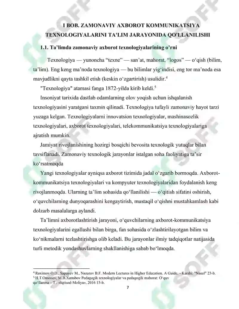 Pedagogik ta'lim jarayonida o'qituvchining zamonaviy axborot texnologiyalaridan samarali foydalanishi 7