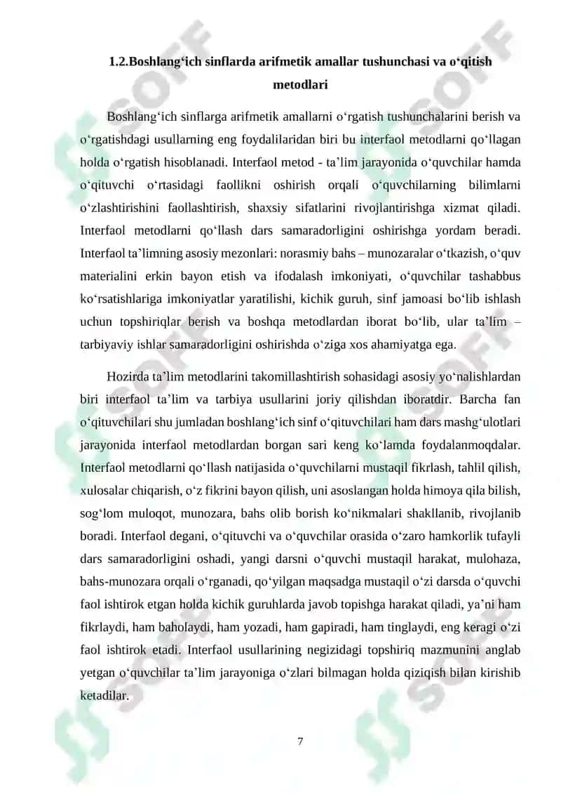 Ustun ko‘rinishida qo‘shishni o‘rgatish metodikasi 7