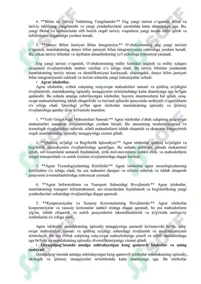 O‘zbekistonning eng yangi tarixi fanining fan sifatida tutgan o‘rni 7