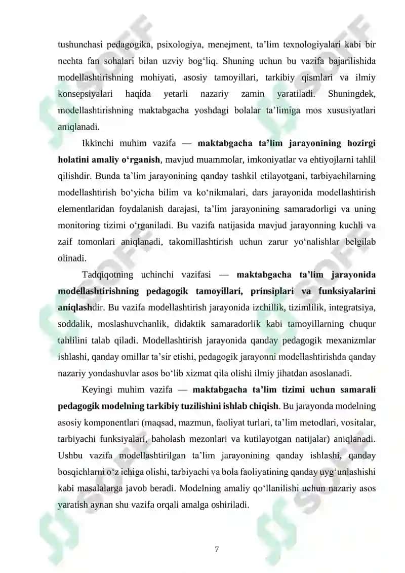 Maktabgacha Ta'limda Pedagogik Jarayonlarni Loyiha 7
