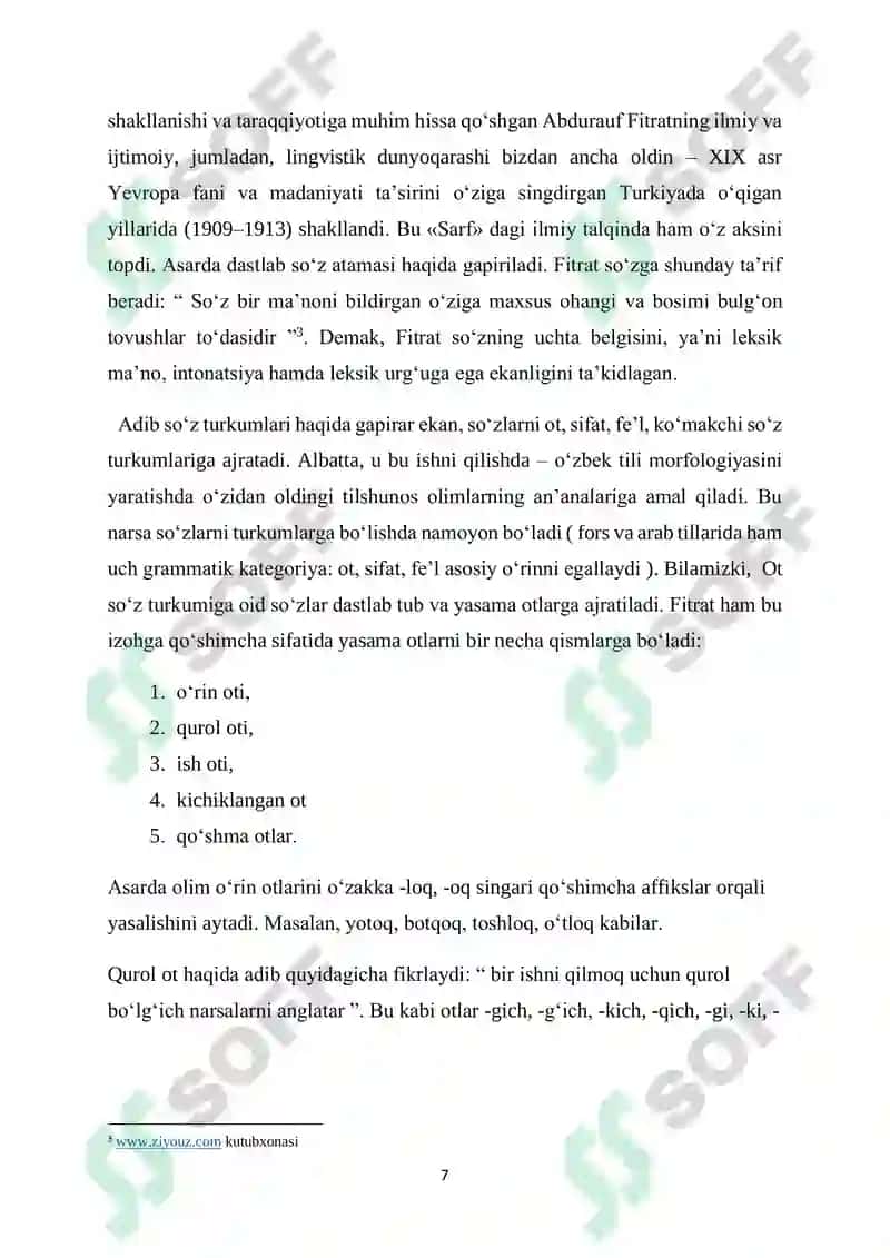 O‘ZBEK TILI MORFOLOGIK LUG‘ATINING LINGVISTIK TA‘MINOTINI YARATISH 7