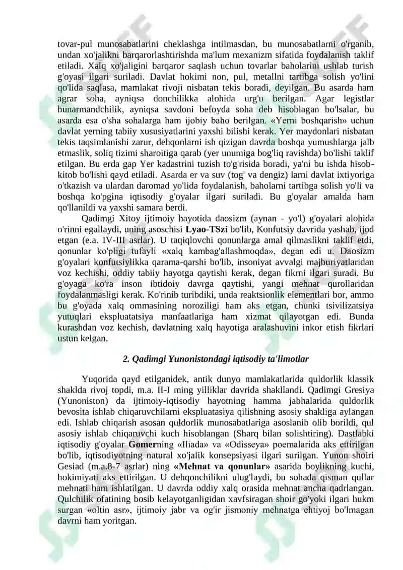 Qadimgi Osiyodagi iqtisodiy g'oyalar 7