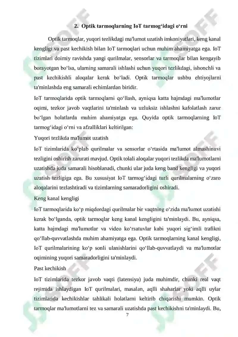 IoT tarmog'ida optik tarmoqlarni qo'llash 7