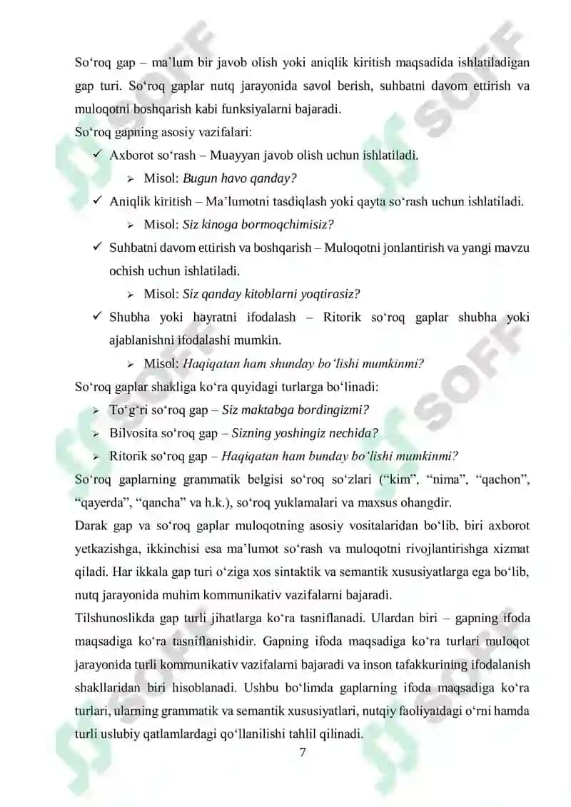 Gapning ifoda maqsadiga koʻra turlari 7