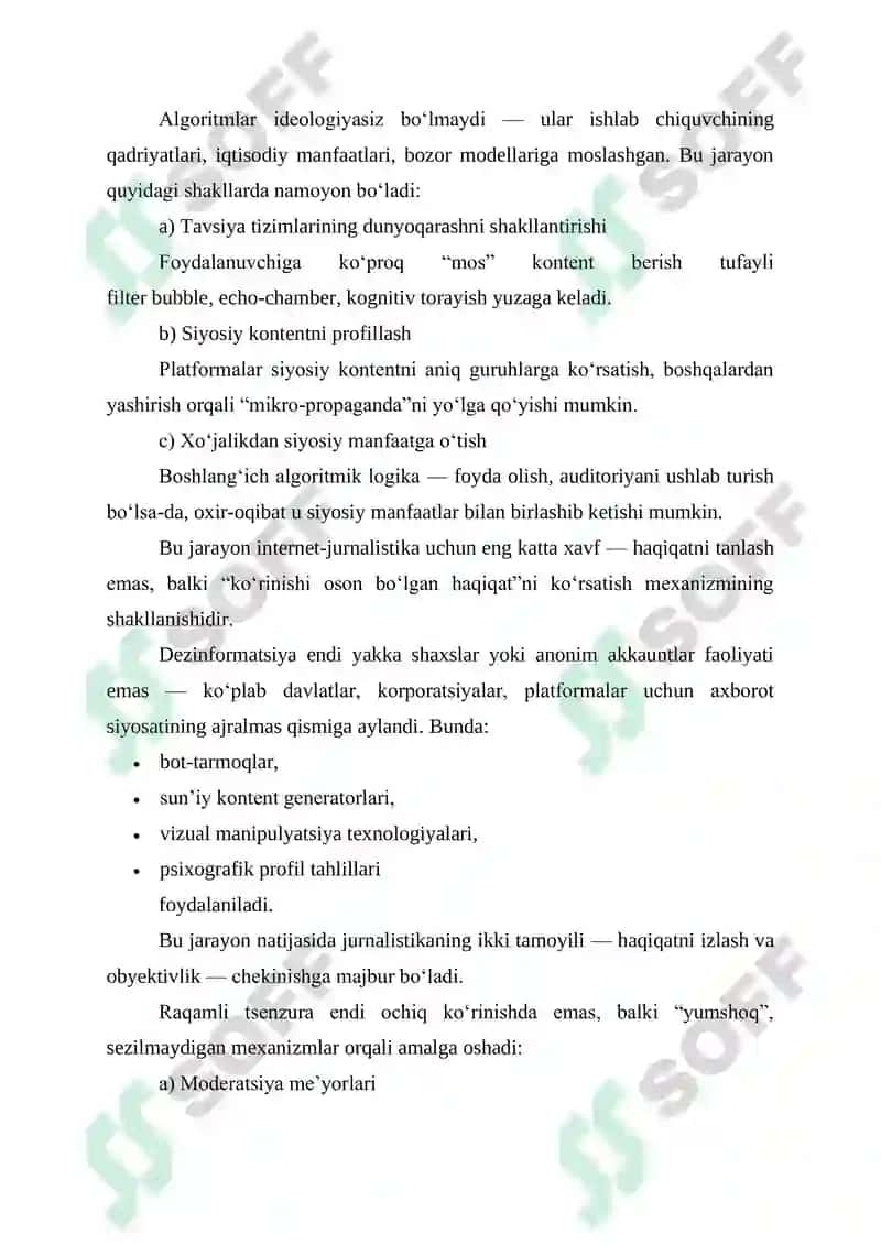 INTERNET JURNALISTIKASI VA RAQAMLI SUVERENITET: MAFKURAVIY XAVFLAR TAHLILI 7