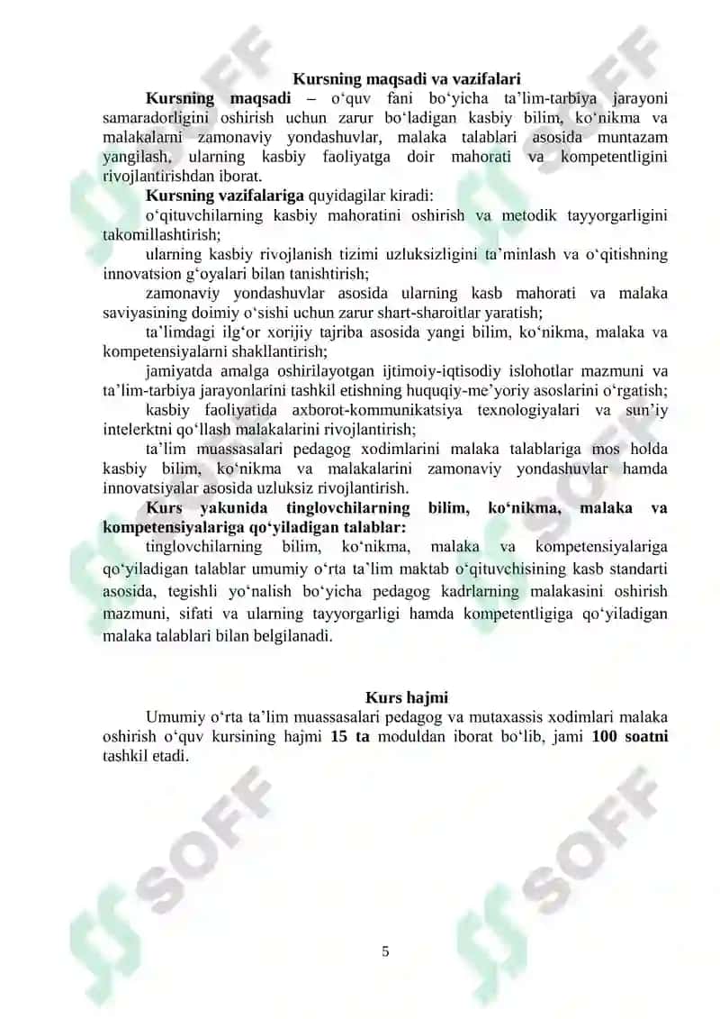Umumiy o„rta ta‟lim muassasalari Matematika fani o„qituvchilari uzluksiz kasbiy rivojlantirish kursi 7