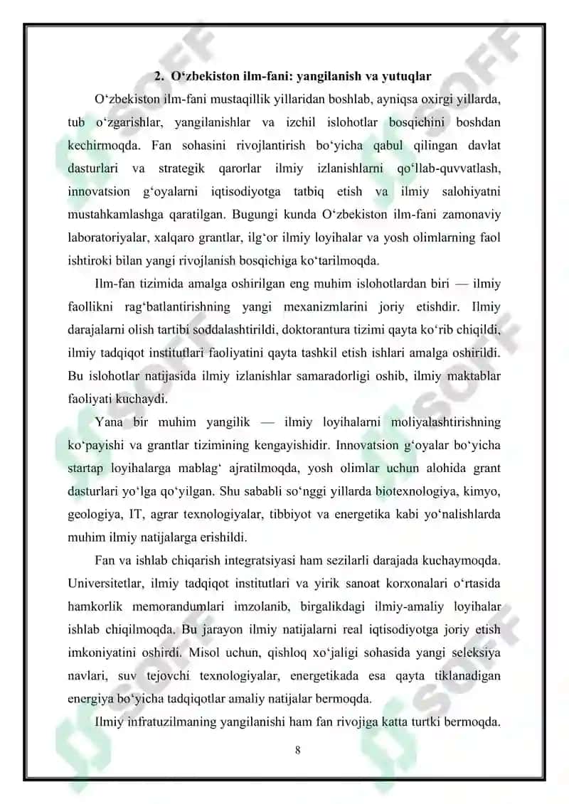 O'zbekistonning yangi tarixi fanidan tayyorlagan MUSTAQIL ISHI 7