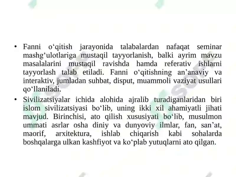 Islom sivilizatsiyasi tarixi 7
