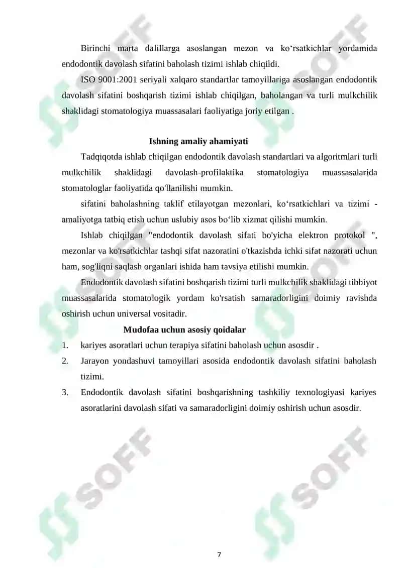Endodontik davolash sifatini boshqarishda uslubiy yondashuvlar 7
