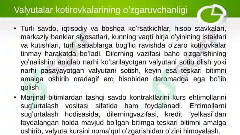 Xalqaro bozorda FOREX 7