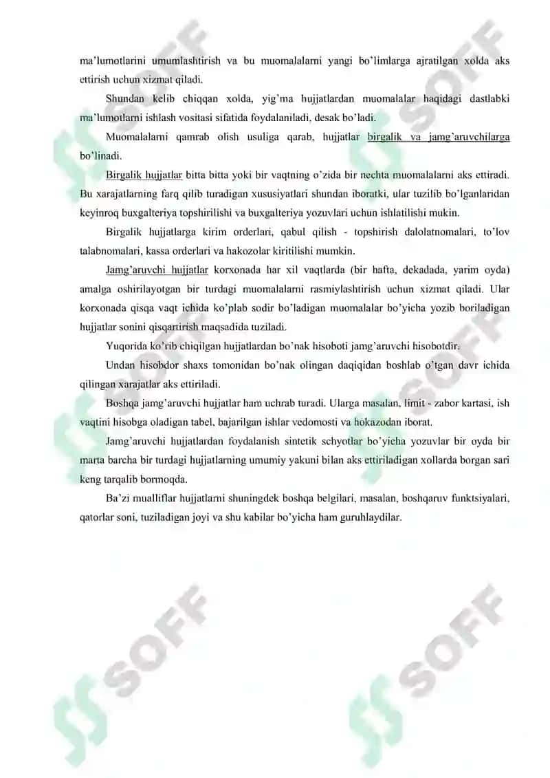 Hujjatlashtirish va inventarizatsiya 7