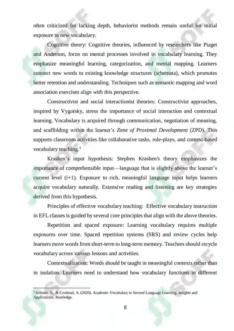 Effective Methods of Teaching Vocabulary in EFL Classes 7