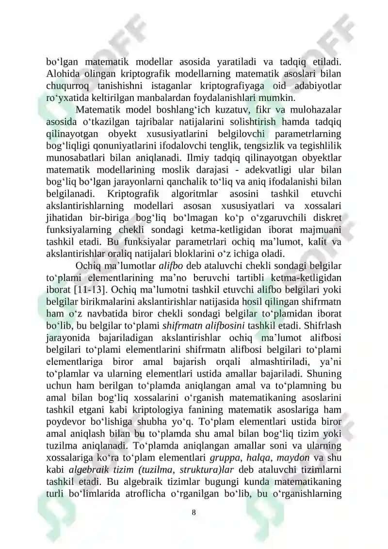 KRIPTOGRAFIYANING MATEMATIK ASOSLARI 8