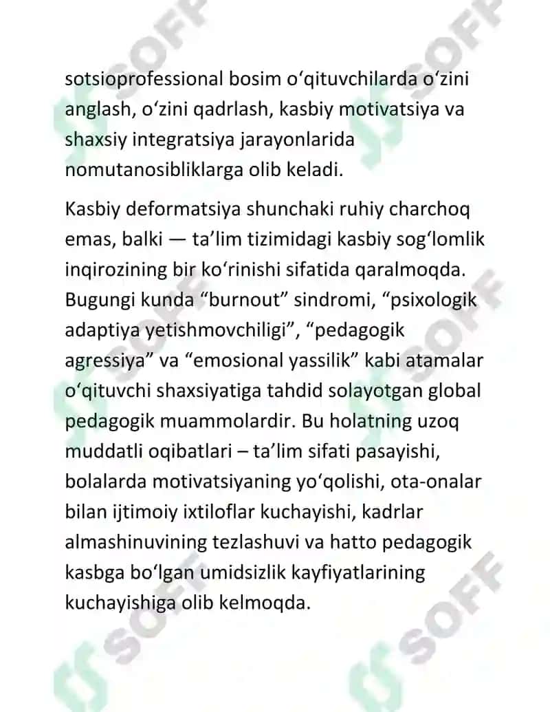 Pedagoglarning kasbiy deformatsiyalarini oldini olish va korreksiyalash yoʻllari 8