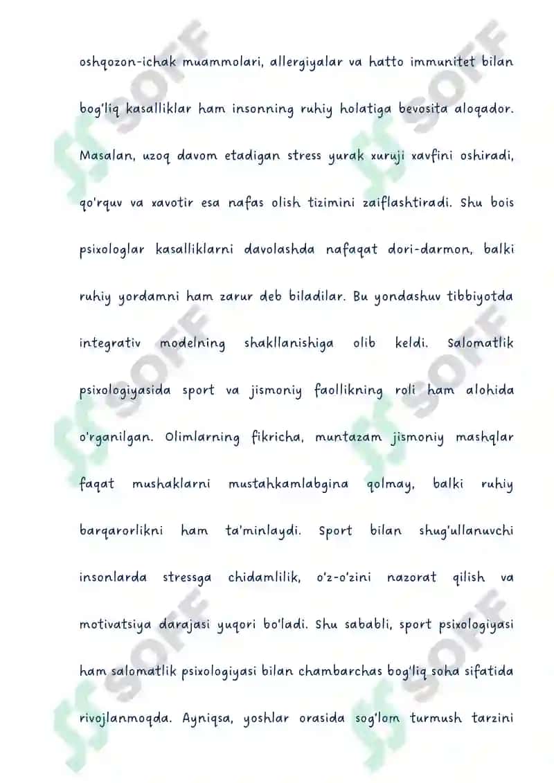 Salomatlik psixologiyasi muammosining rivojlanish tarixi 8