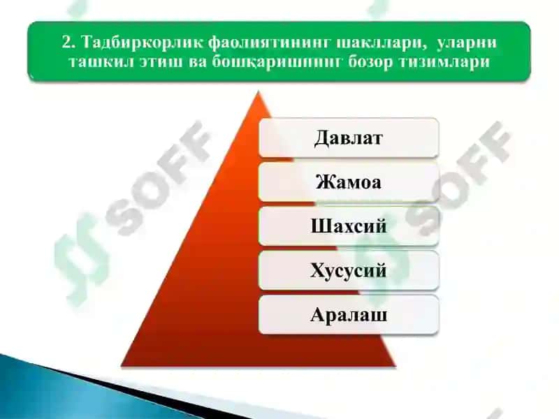 Tadbirkorlik faoliyati va shakllari 8