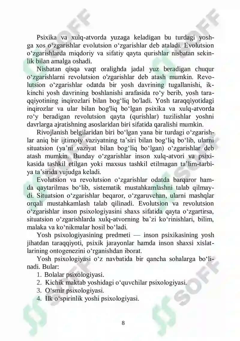 Rivojlanish psixologiyasi. Pedagogik psixologiya 8