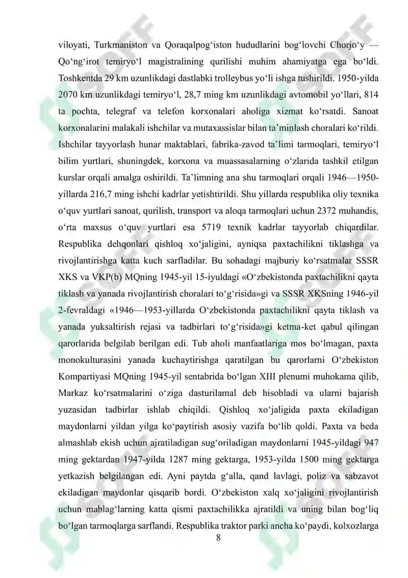 Sovet davri O’zbekistondagi migratsion jarayonlarning asosiy bosqichlari 8