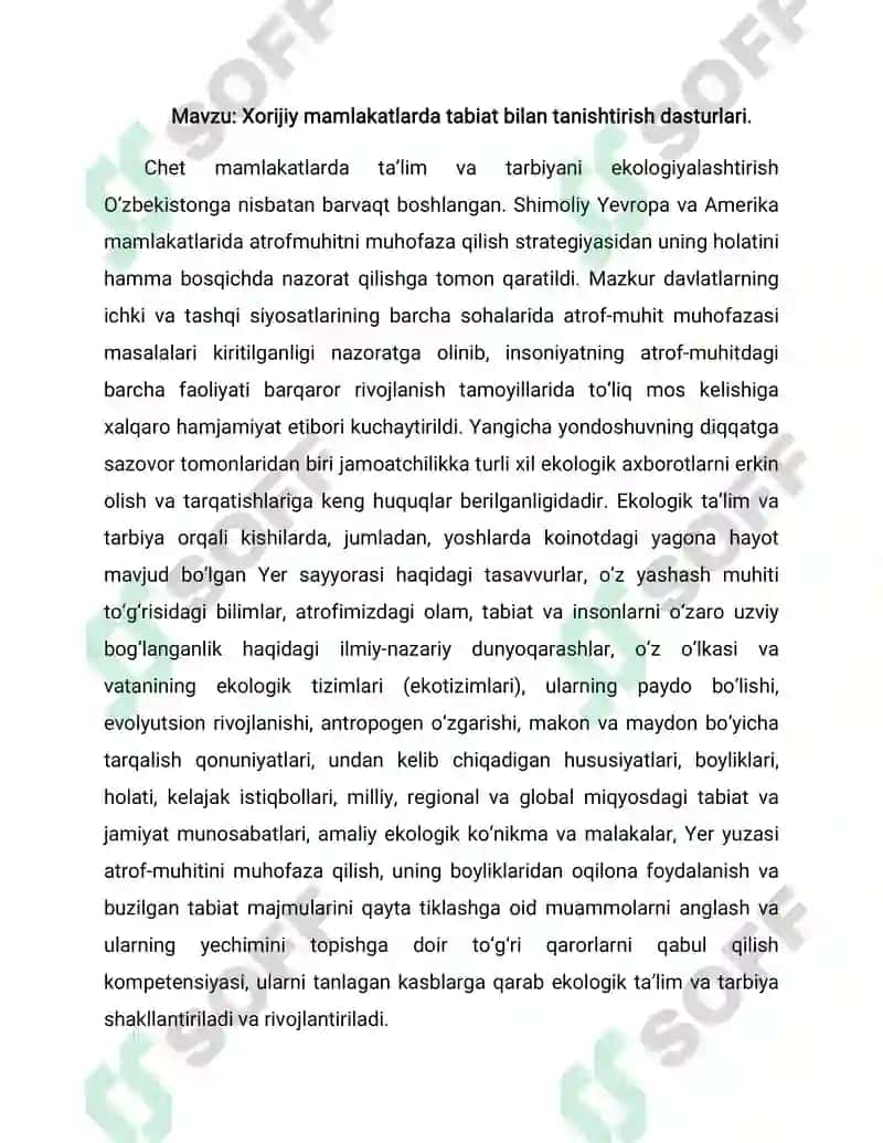 Tabiat bilan tanishtirish metodikasi 8
