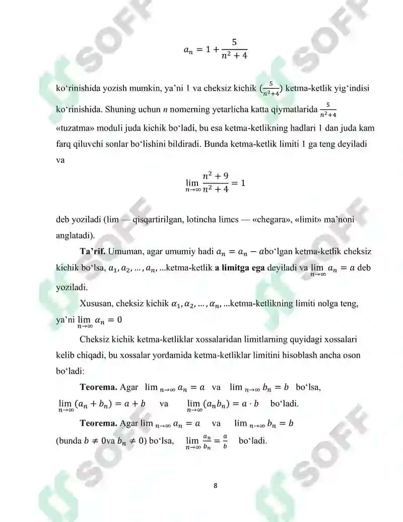 Ketma-ketliklarni geometrik kattaliklarni hisoblashga tatbiqi 8