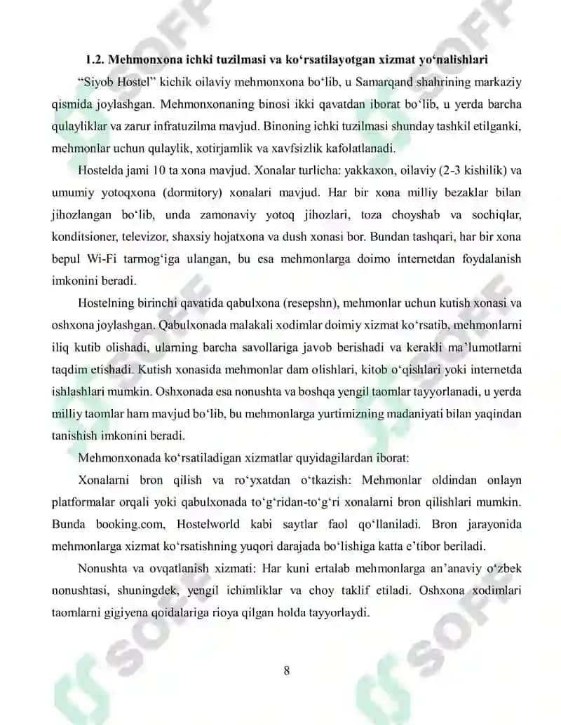 MALAKAVIY AMALIYOT HISOBOTI 8