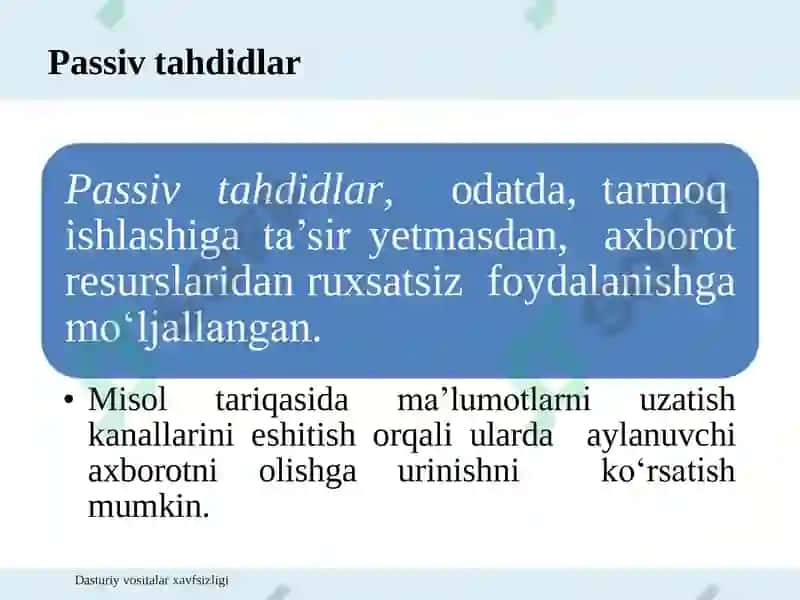 Dasturiy vositalar xavfsizligi 8