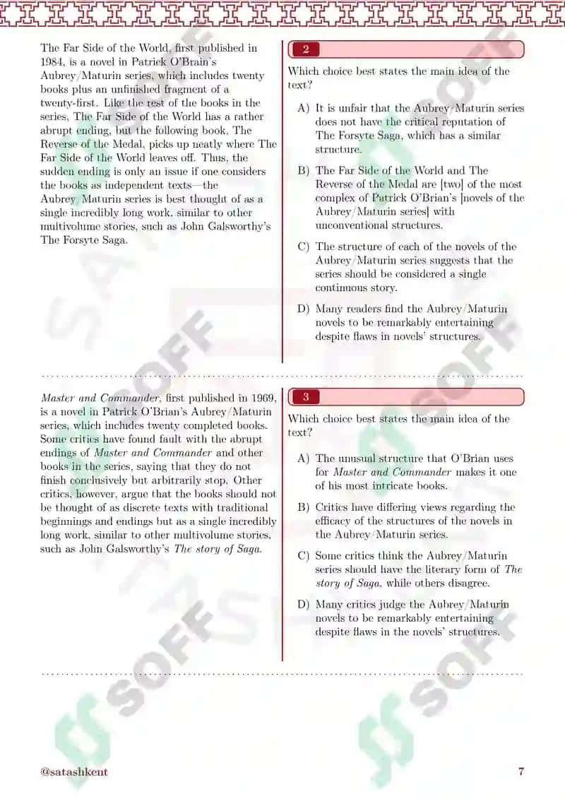 SAT reading book 8