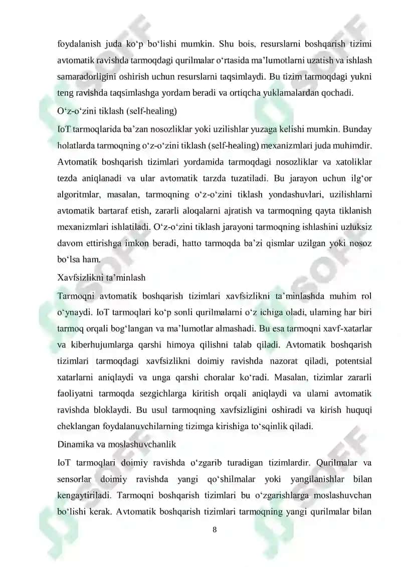 IoT tarmoqlarida tarmoqni avtomatik boshqarish tizimlari 8
