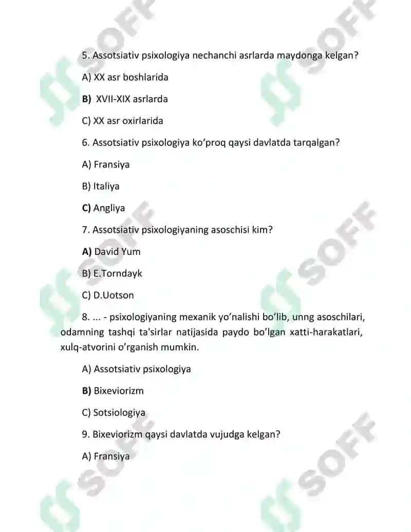 Umumiy psixologiya fanining predmeti, maqsad va vazifalari 8