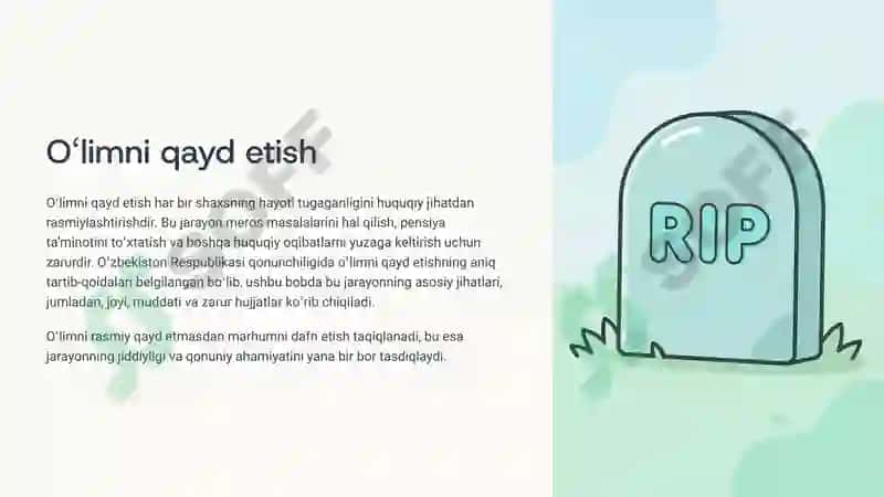 FUQAROLIK HOLATI DALOLATNOMALARINI QAYD ETISH MAZVUSI BO'YICHA MUSTAQIL ISH 8