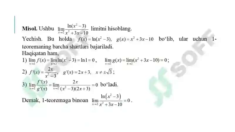 DIFFERENSIAL HISOBNING ASOSIY TEOREMALARI 8