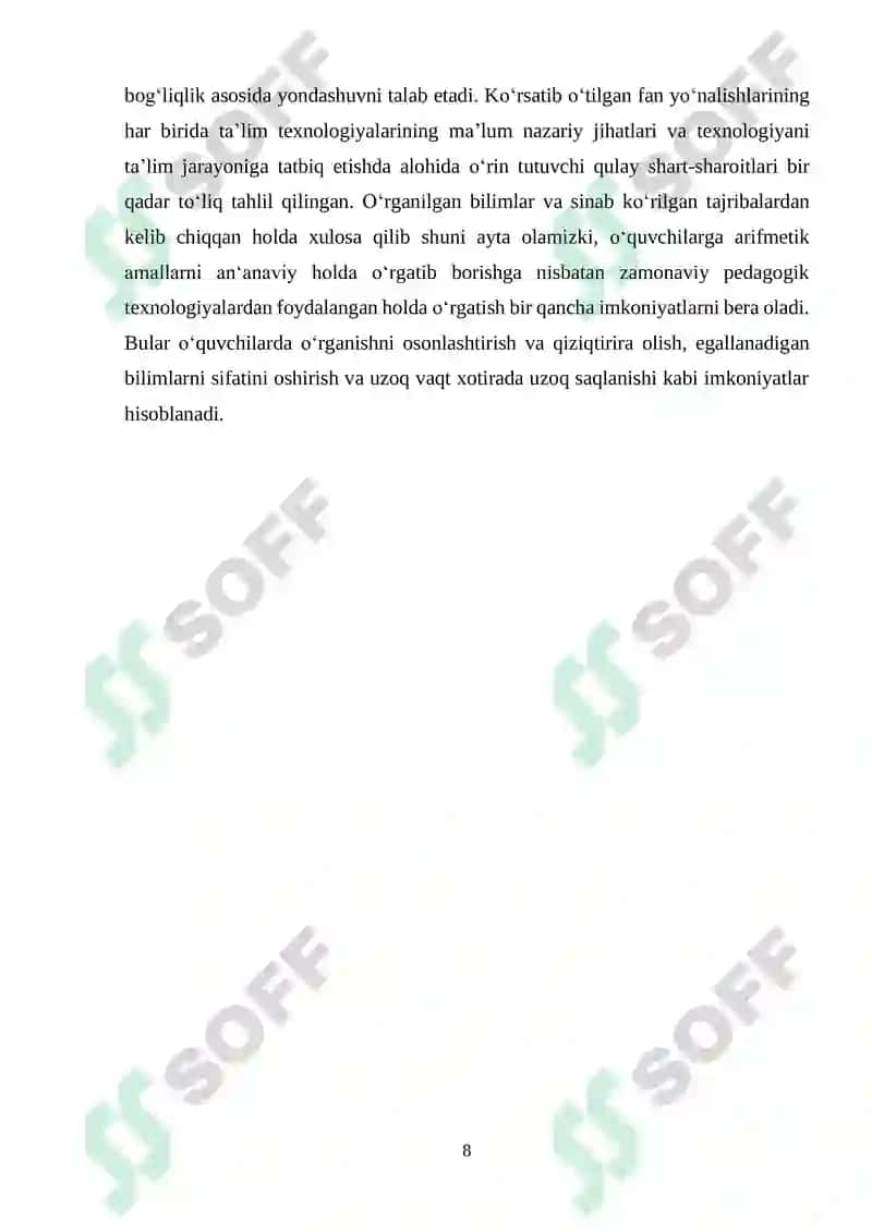 Ustun ko‘rinishida qo‘shish va ayirishni o‘rgatish metodikasi 8