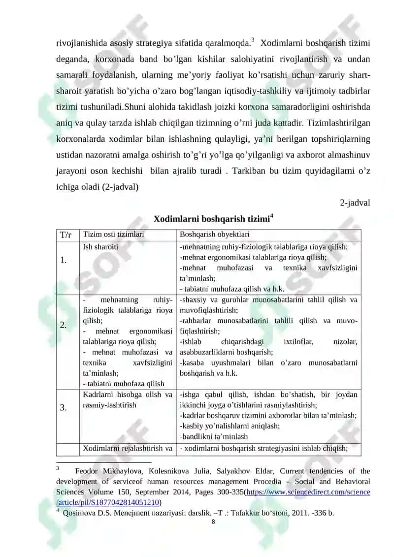 Korxonani boshqarishda kadrlar salohiyatidan maqsadli foydalanishning nazariy asoslari 8