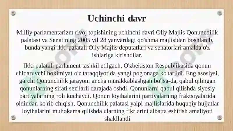O'zbekistonning eng yangi tarixi fanidan taqdimoti 8