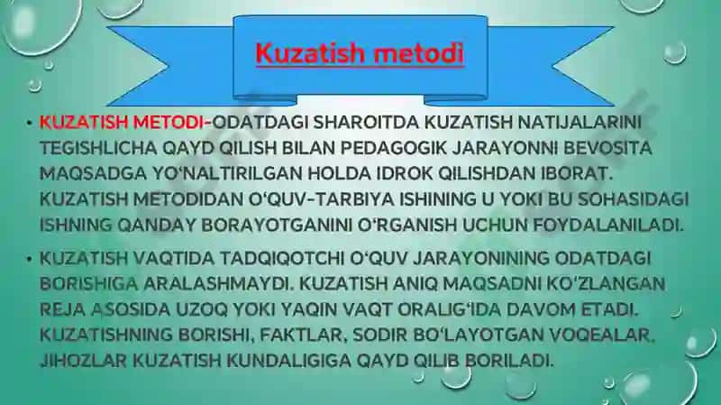 MATAMETIKA O'QITISH METODIKASI 8