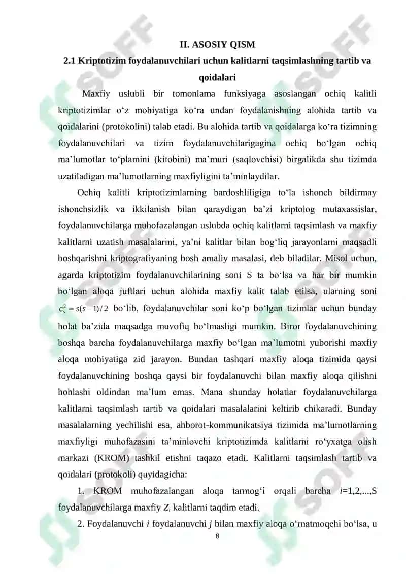 Kalitlarni taqsimlashni boshqarish algoritmlari tadqiqi 8