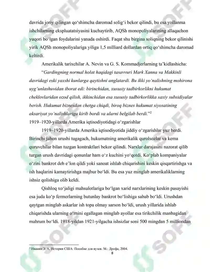 1932-YIL PREZIDENT SAYLOVLARIDA DEMOKRATLAR G'ALABASI VA F.D.RUZVELTNING NEOLIBERALIZM G'OYASI 8