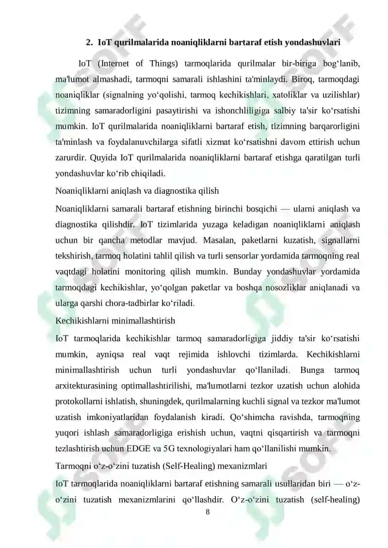 IoT qurilmalarida tarmoqdagi noaniqliklarni bartaraf etish 8
